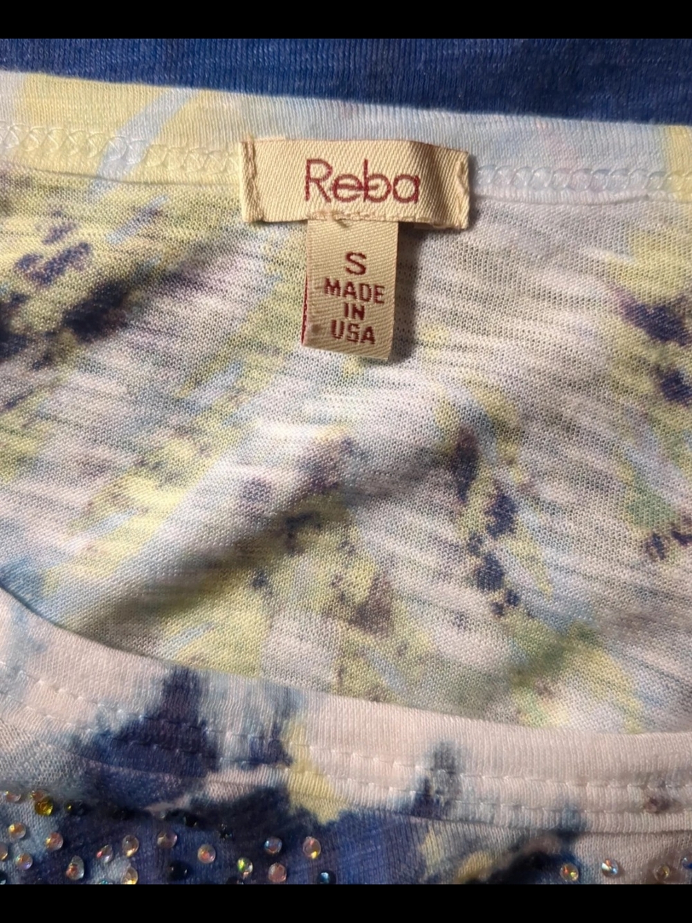 Reba Oversized Bling Top Size Small - Picture 4 of 6